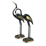 Статуэтка бронзовая пара Журавли синие Bronze Birds варинант исполнения - 1 | Loft Concept в Челябинске