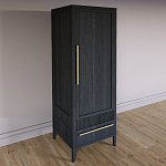 Узкий Шкаф Primo с 2 выдвижными ящиками Черный дуб варинант исполнения - 3 | Loft Concept в Челябинске