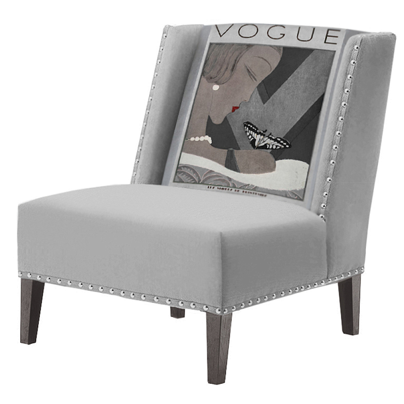 FUN Armchair Vogui II Gray Дизайнерское кресло с цветным принтом Серый FUN Armchair Vogui II Gray Дизайнерское кресло с цветным принтом Серый в Челябинске | Loft Concept