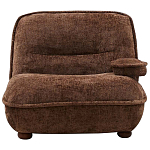 Кресло без подлокотников коричневое ну круглых деревянных ножках Loup Plush Armchair Brown варинант исполнения - 5 | Loft Concept в Челябинске