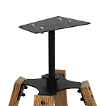 Барный стул со спинкой и мягкой обивкой с ромбами на 4-х деревянных ножках Бежевый Велюр Ava Charm варинант исполнения - 6 | Loft Concept в Челябинске