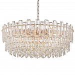 Круглая люстра с хрустальными подвесками на золотистом каркасе Gorgeous Crystal Light варинант исполнения - 9 | Loft Concept в Челябинске