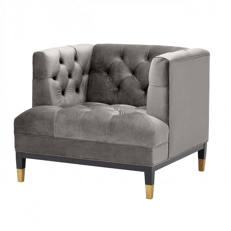 Кресло Eichholtz Chair Castelle Grey Серый Черный Латунь Кресло Eichholtz Chair Castelle Grey Серый Черный Латунь в Челябинске | Loft Concept