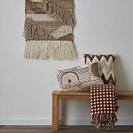 Чехол на подушку с вышивкой в виде геометрических узоров Beige Calista Rect варинант исполнения - 6 | Loft Concept в Челябинске