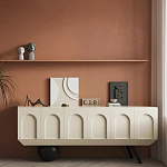 Дизайнерский комод с фактурным фасадом и чёрной ножкой в форме шара Samanta варинант исполнения - 4 | Loft Concept в Челябинске