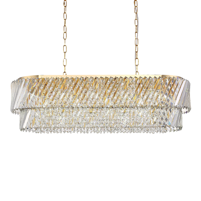 Люстра овальная в классическом обрамлении Light Connoisseurs Beauty Прозрачное Стекло Латунь в Челябинске | Loft Concept 