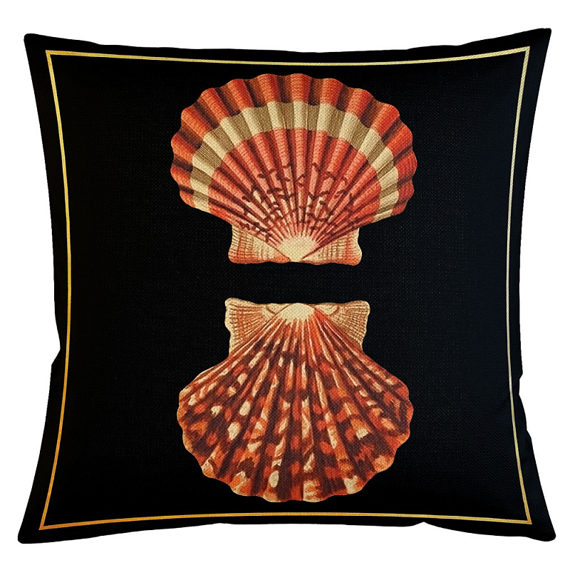 Декоративная подушка Scallop Бежевый Черный Декоративная подушка Scallop Бежевый Черный в Челябинске | Loft Concept