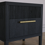 Прикроватная Тумбочка Primo с двумя ящиками Черный дуб варинант исполнения - 4 | Loft Concept в Челябинске