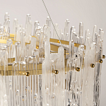 Люстра круглая с прозрачными стержнями разной длины Textured Glass Chandelier варинант исполнения - 7 | Loft Concept в Челябинске