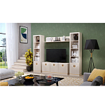 Шкаф-витрина с полками и стеклянной дверкой Satin Furniture варинант исполнения - 3 | Loft Concept в Челябинске