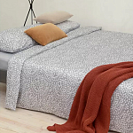 Постельное белье серого цвета с рисунком 200х220 см Blossom Essence варинант исполнения - 5 | Loft Concept в Челябинске