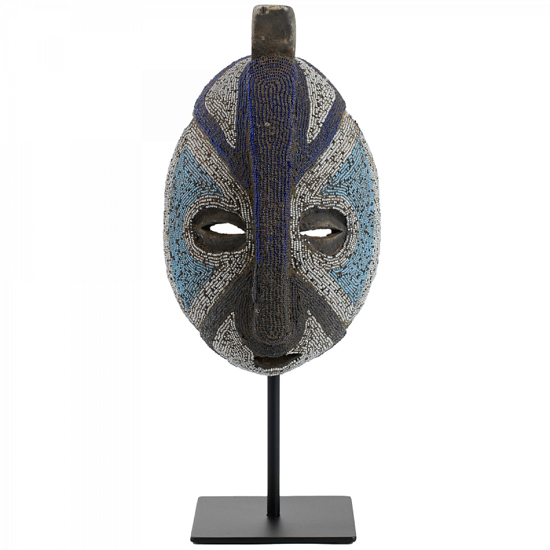 Маска African Mask Ganju Серый Белый Синий Голубой Черный Маска African Mask Ganju Серый Белый Синий Голубой Черный в Челябинске | Loft Concept