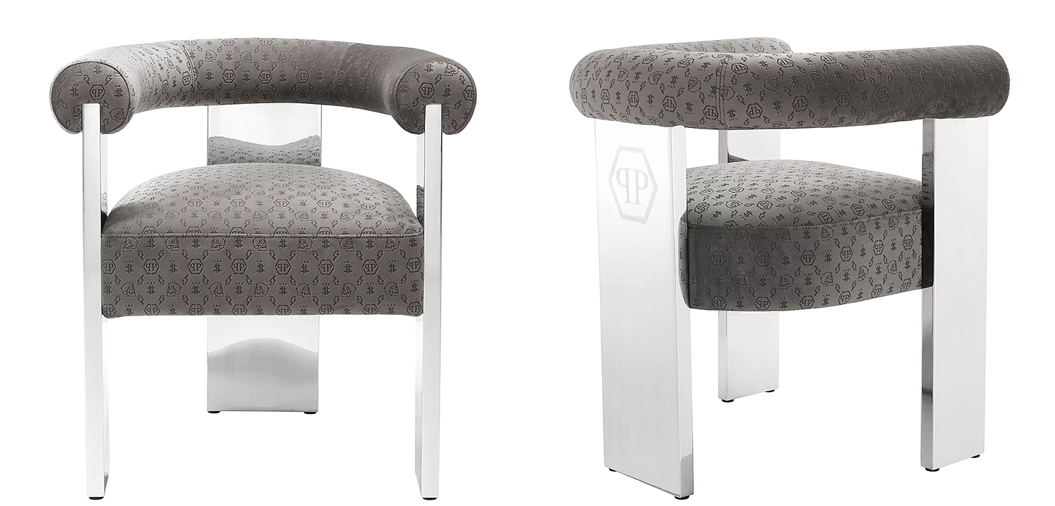 Стул Philipp Plein Dining Chair Icon Grey Стул Philipp Plein Dining Chair Icon Grey - Loft-Concept в Челябинске