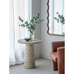 Столик приставной с круглой столешницей Textured Cream Table варинант исполнения - 7 | Loft Concept в Челябинске