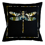 Подушка декоративная стрекоза сине-зелёный орнамент Ikat Pattern варинант исполнения - 1 | Loft Concept в Челябинске