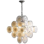 Люстра  с каскадом из круглых декоративных элементов  White Clear Glass Chandelier варинант исполнения - 1 | Loft Concept в Челябинске