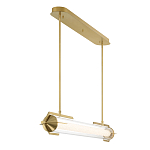 Подвесной светильник линейный золотого цвета с длинной цилиндрической стеклянной трубкой Eurofase варинант исполнения - 4 | Loft Concept в Челябинске