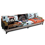 Большой Трехместный Диван с цветным принтом Qalakabusha Large Sofa варинант исполнения - 3 | Loft Concept в Челябинске