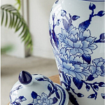 Ваза с крышкой и синим цветочным узором Blue & White Ornament  варинант исполнения - 6 | Loft Concept в Челябинске