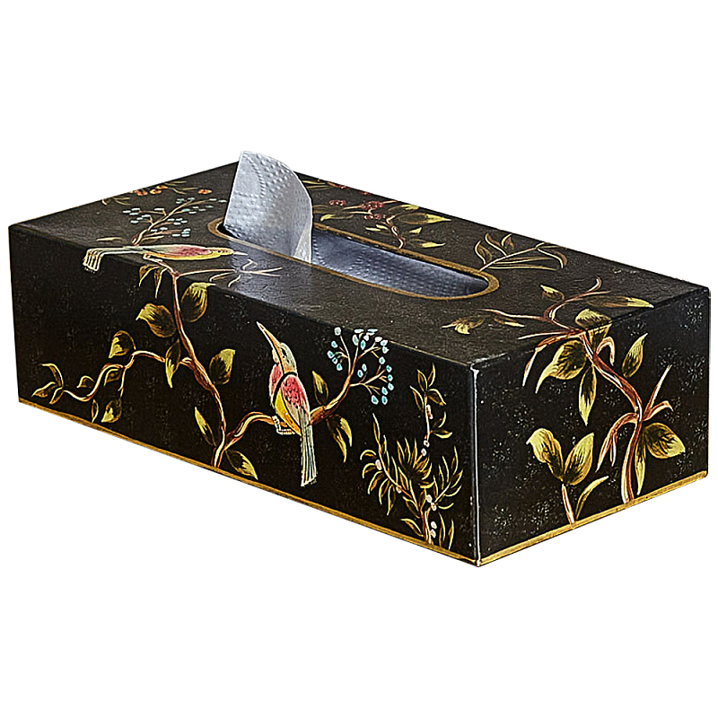 Салфетница в стиле Шинуазри Chinoiserie Garden Tissue Box Черный Мульти Салфетница в стиле Шинуазри Chinoiserie Garden Tissue Box Черный Мульти в Челябинске | Loft Concept