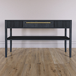 Дизайнерская Консоль с полкой и ящиком Primo Черный дуб варинант исполнения - 1 | Loft Concept в Челябинске