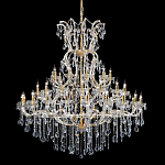 Люстра многоярусная с 53-мя лампочками и прозрачными хрустальными подвесками на основании золотого цвета Crystal lamps варинант исполнения - 1 | Loft Concept в Челябинске