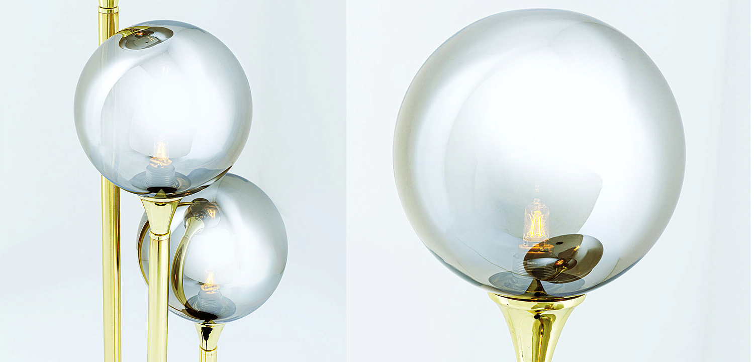 Настольная лампа Three Gray Transparent Balls Настольная лампа Three Gray Transparent Balls - Loft-Concept в Челябинске