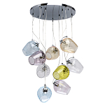 Люстра каскадная с 9-ю разноцветными стеклянными плафонами Kaleido варинант исполнения - 2 | Loft Concept в Челябинске