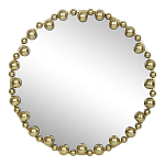 Зеркало круглое в фактурной золотистой раме из металла Mirror Golden Placer варинант исполнения - 1 | Loft Concept в Челябинске