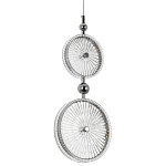 Подвесной светильник с круглым плафоном из рельефного стекла Peony Glass Chrome Hanging Lamp варинант исполнения - 1 | Loft Concept в Челябинске