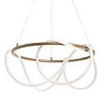 Люстра подвесная круглая золотого цвета с белыми изогнутыми световыми линиями Luke Lampco Tracer Lamp варинант исполнения - 1 | Loft Concept в Челябинске