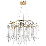 Люстра с хрустальными подвесками в виде капель Droplet Crystal Gold Chandelier 8 варинант исполнения - 2 | Loft Concept в Челябинске