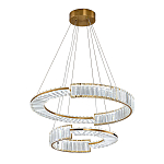 Светодиодная двухъярусная кольцевая люстра из хрусталя и стали и с пультом для регулировки света Maude Crystal Light варинант исполнения - 2 | Loft Concept в Челябинске