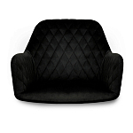 Стул с мягкой черной обивкой из велюра и подъемно-поворотным механизмом на колесиках Harper Black варинант исполнения - 3 | Loft Concept в Челябинске