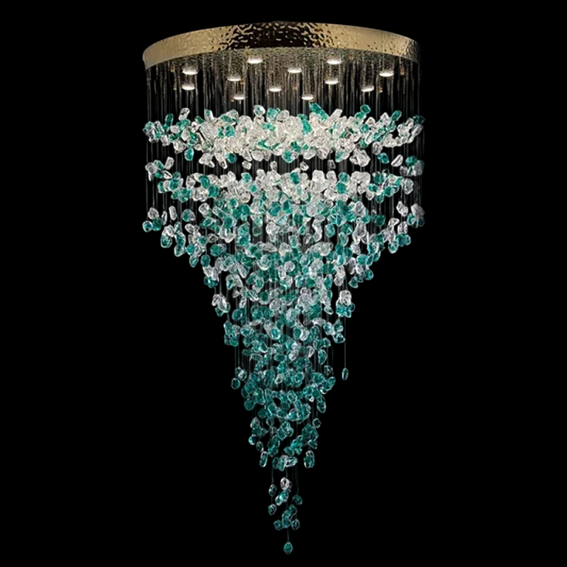 Люстра зеленая каскадная Green Light CascadeDroplet Chandelier Золотой Прозрачный Зеленый Люстра зеленая каскадная Green Light CascadeDroplet Chandelier Золотой Прозрачный Зеленый в Челябинске | Loft Concept