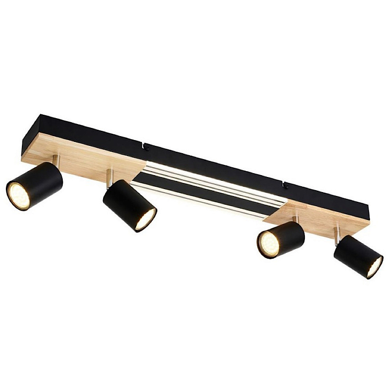 Потолочный светильник черный 70см GAVIN WOOD Черный матовый Прозрачный в Челябинске | Loft Concept 