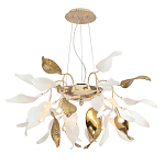 Люстра подвесная с белыми матовыми и золотыми глянцевыми листьями Wintery flovers варинант исполнения - 2 | Loft Concept в Челябинске