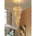 Люстра многоярусная с каркасом из металла и прозрачными подвесками FAIRYTREE Light варинант исполнения - 6 | Loft Concept в Челябинске