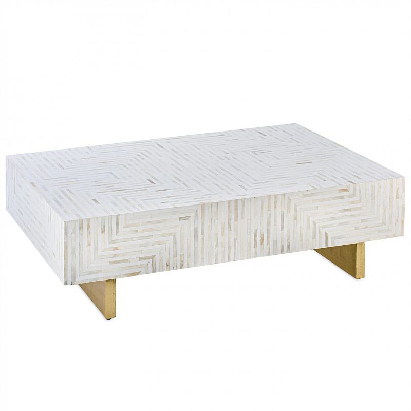 Журнальный стол Cream Indian Bone Inlay coffee table Кремовый Журнальный стол Cream Indian Bone Inlay coffee table Кремовый в Челябинске | Loft Concept
