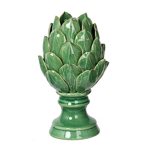 Статуэтка в виде артишока из зелёной керамики с глянцевыми лепестками Artichoke Decor