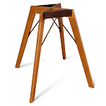 Стол обеденный с серой овальной столешницей из керамики на четырех деревянных ножках Gray Ceramics варинант исполнения - 9 | Loft Concept в Челябинске