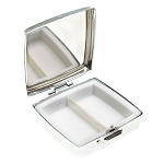 Таблетница карманная квадратная c 2-мя отделениями с зеркалом и накладкой из натурального камня Лазурит Silver Stone Pillboxes варинант исполнения - 2 | Loft Concept в Челябинске