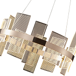 Люстра подвесная круглая с рифлёными прозрачными элементами и золотым основанием Aurea Vista варинант исполнения - 2 | Loft Concept в Челябинске