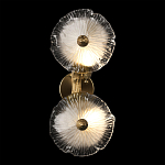 Бра с ветвистыми бронзовыми элементами и стеклянными рифлеными дисками Textured Glass Bra варинант исполнения - 3 | Loft Concept в Челябинске