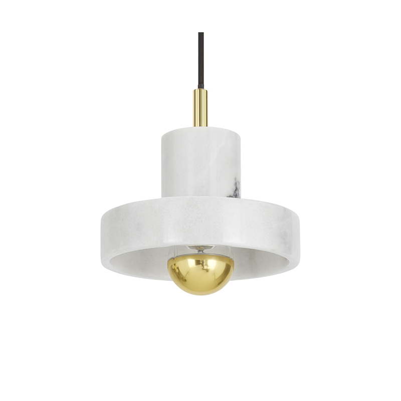 Подвесной светильник Tom Dixon Stone Pendant White Белый Золотой Подвесной светильник Tom Dixon Stone Pendant White Белый Золотой в Челябинске | Loft Concept