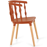 Пластиковый стул на ножках из массива бука Ferret Spiral Brown варинант исполнения - 3 | Loft Concept в Челябинске