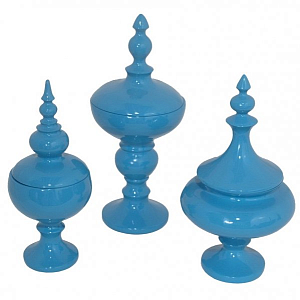 Декоративный сосуд с крышкой Oriental Architecture Blue