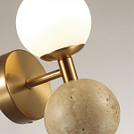 Бра с шарообразным матовым плафоном и шаром из камня на металлическом основании Orb Essence варинант исполнения - 3 | Loft Concept в Челябинске