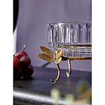 Чаша из прозрачного стекла на бронзовых ножках в виде стрекоз Eden Garden варинант исполнения - 4 | Loft Concept в Челябинске