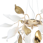 Люстра подвесная с белыми матовыми и золотыми глянцевыми листьями Wintery flovers варинант исполнения - 3 | Loft Concept в Челябинске